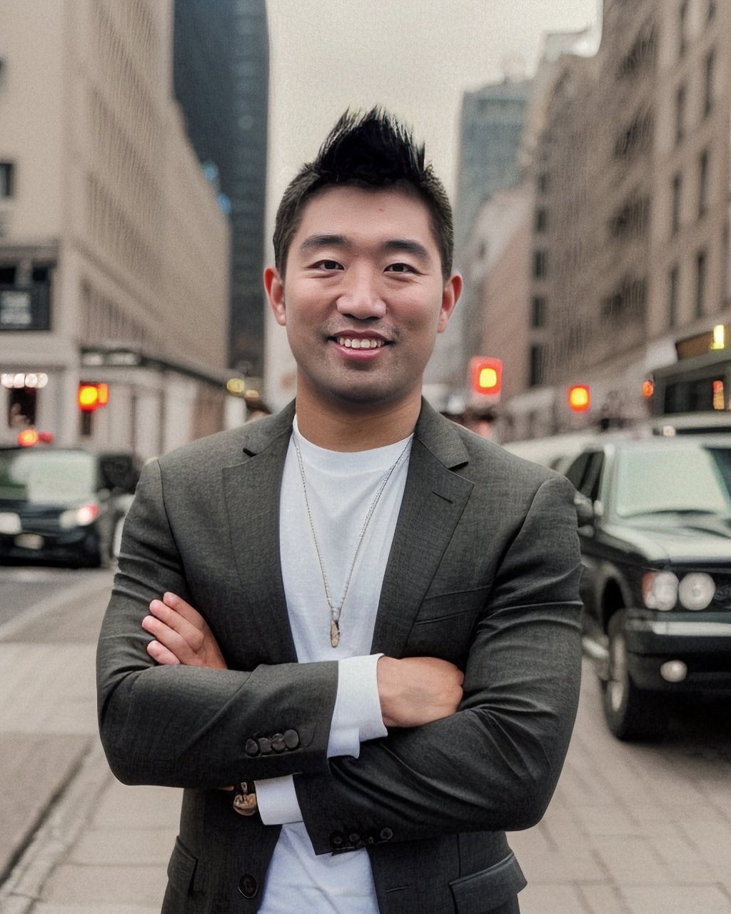 David Li 在 Omaha 市中心的职业肖像